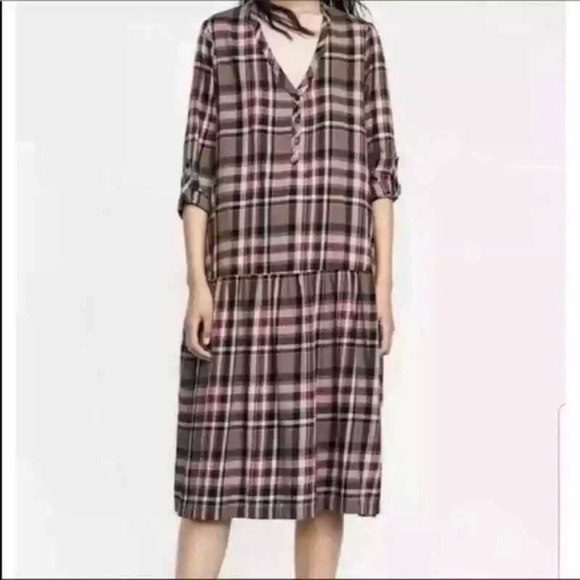 Zara Plaid Dress size large - Picture 1 of 4